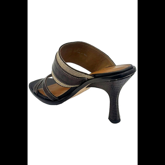 Donald Pliner Women's Erica Crocco Heel Dark Brown - Medium - Picture 3 of 3